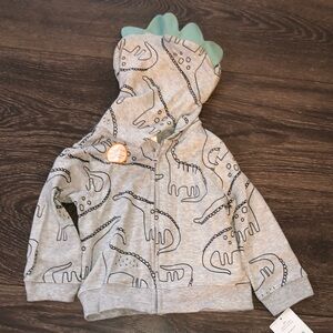 Carter's Gray Hoodie with Teal Dinosaur Spikes